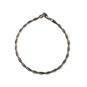 P. Lux Sterling Silver & Vermeil Twisted Bracelet 7" Shiny Disco Ball Style